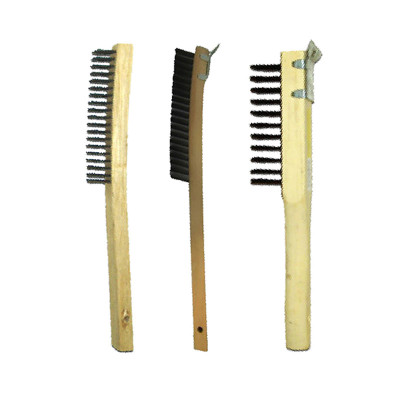 Long Curved Handle Wood Block Wire Brushes