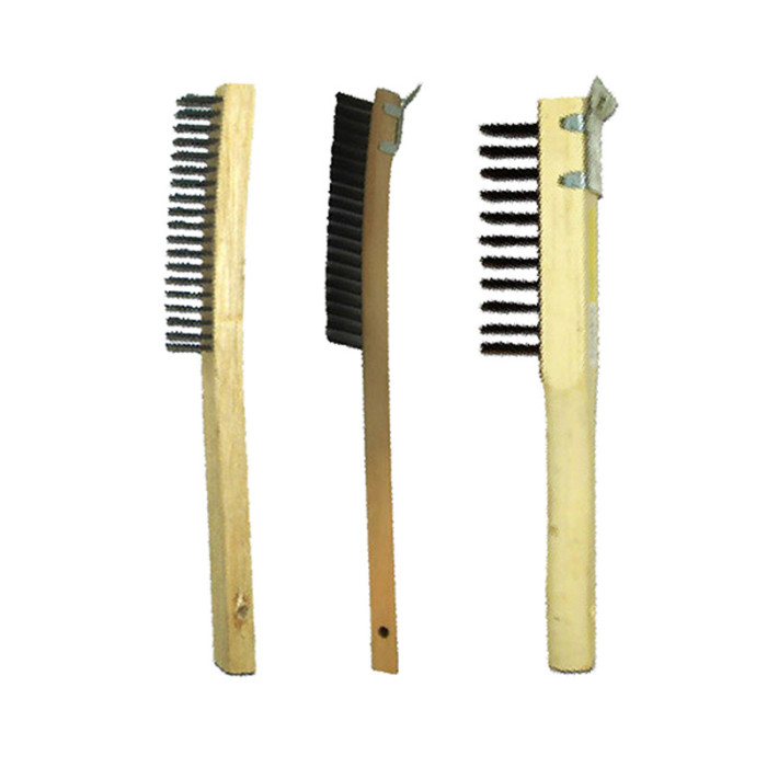 Long Curved Handle Wood Block Wire Brushes, br3r